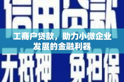 陵川工商户贷款，助力小微企业发展的金融利器