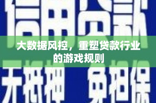 陵川大数据风控，重塑贷款行业的游戏规则