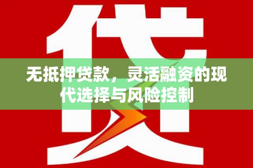 陵川无抵押贷款，灵活融资的现代选择与风险控制