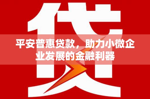 陵川平安普惠贷款，助力小微企业发展的金融利器